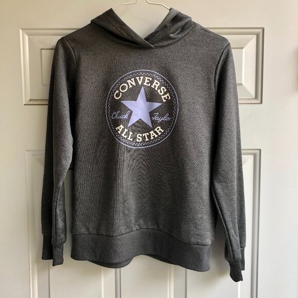 [TEEN XL 13-15yo] CONVERSE Chuck Taylor All Star Youth Hoodie Gray Sweatshirt - Picture 1 of 5